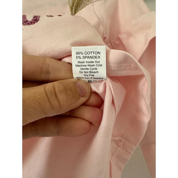 Mud Pie Small (12-18M) "I Love Unicorns" Long Sleeve Tee Pink Cotton/Spandex Ruf - Picture 3 of 11